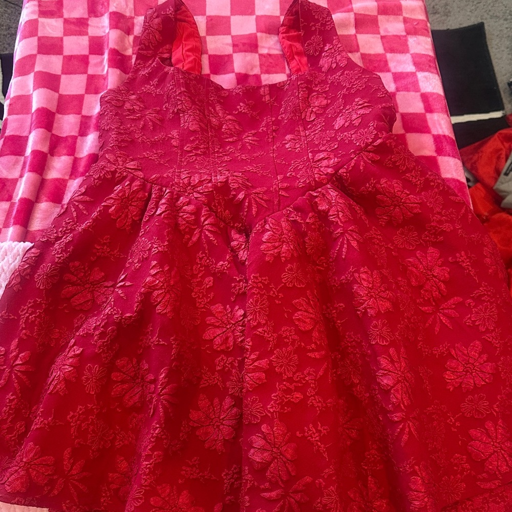 SHEIN Red Floral Dress